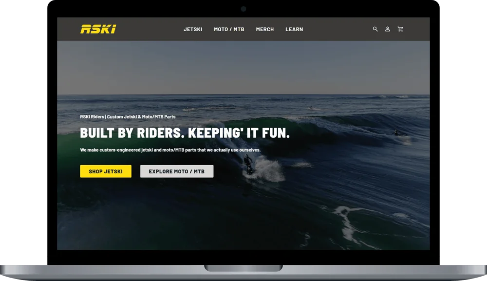 Image of the RSKI Riders website on a laptop screen